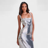 Sparkle Silver - Večerné Gala Šaty