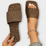 Elisabete - Ploché mokasíny s leopardím vzorom